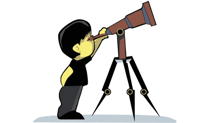 Telescópio Uso de telescópio para analisar os fenômenos astronômicos